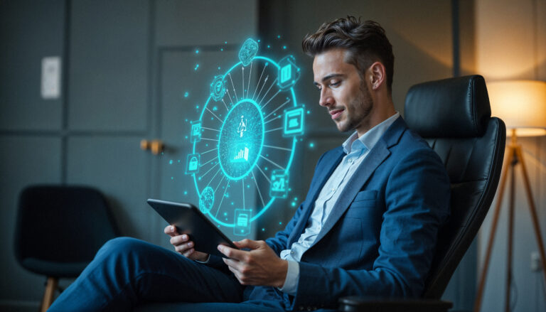 businessman-using-tablet-with-digital-data-interface
